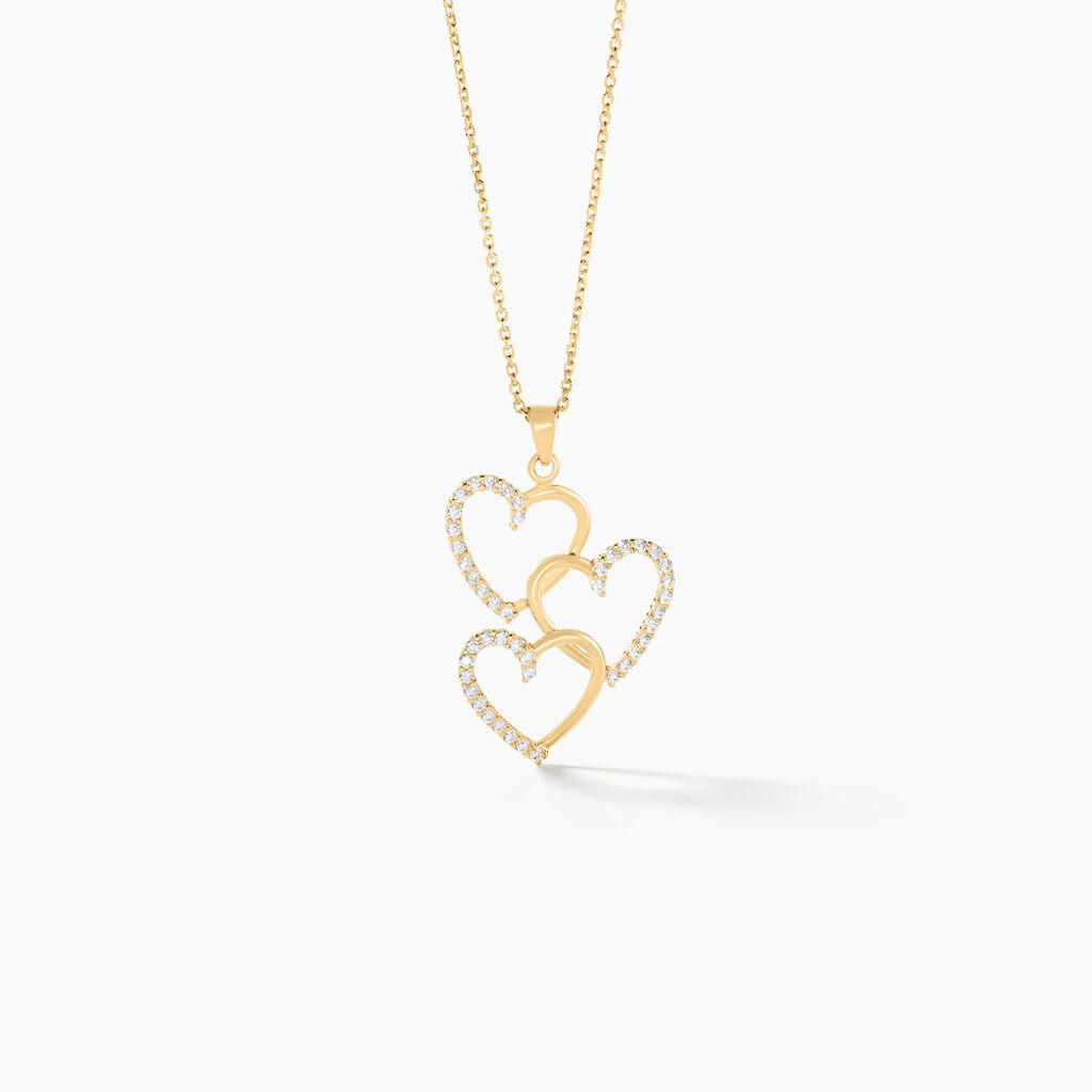 Pendentif Lovely Or Jaune Oxyde De Zirconium - F&ecirc;te des m&egrave;res Femme | Histoire d&rsquo;Or