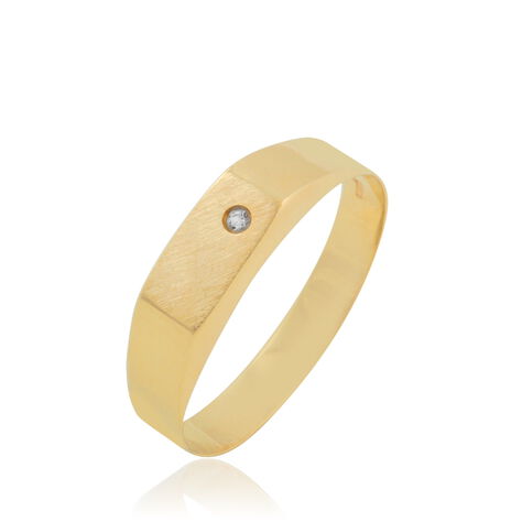 Chevalière Rectangle Or Jaune Oxyde De Zirconium - Chevalières Famille | Histoire d’Or