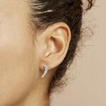 Boucles D'oreilles Grimpantes Aldrick Argent Blanc Oxyde De Zirconium - Boucles d'oreilles fantaisie Femme | Histoire d&rsquo;Or