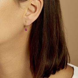 Boucles D'oreilles Pendantes Goutte Or Jaune Rubis - Boucles d'oreilles pendantes Femme | Histoire d’Or