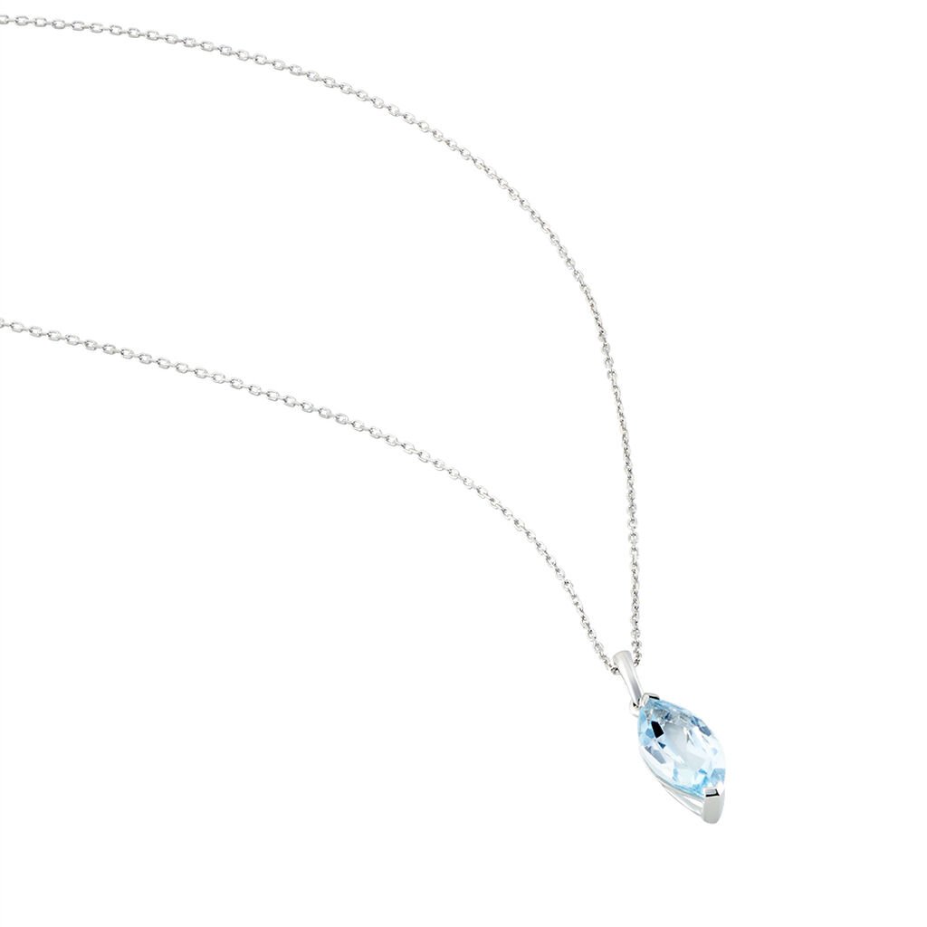 Collier Or Blanc Raquel Topaze - Colliers Femme | Histoire d&rsquo;Or