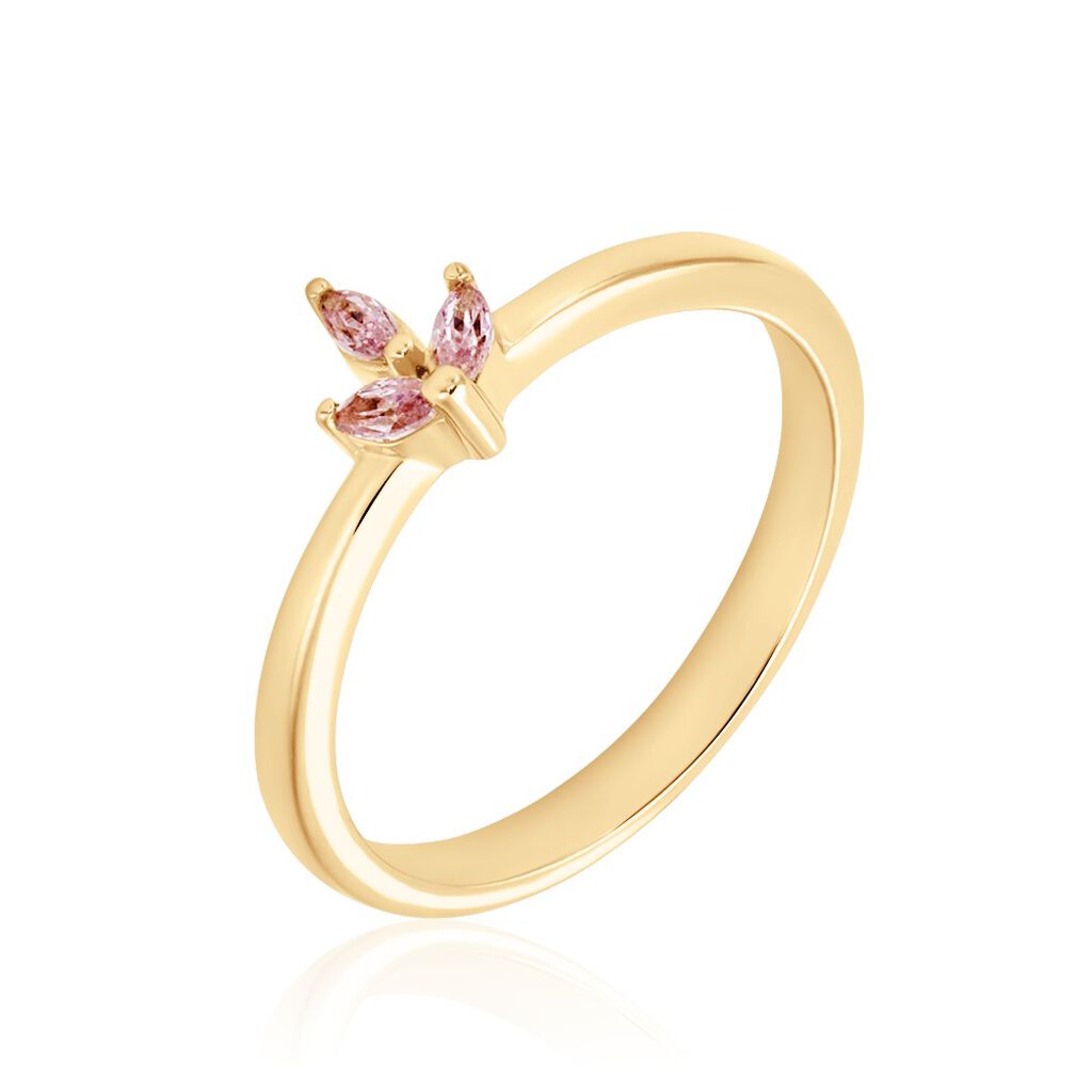 Bague Erma Plaqu&eacute; Or Dor&eacute; Oxyde De Zirconium - Bagues avec pierre Femme | Histoire d&rsquo;Or