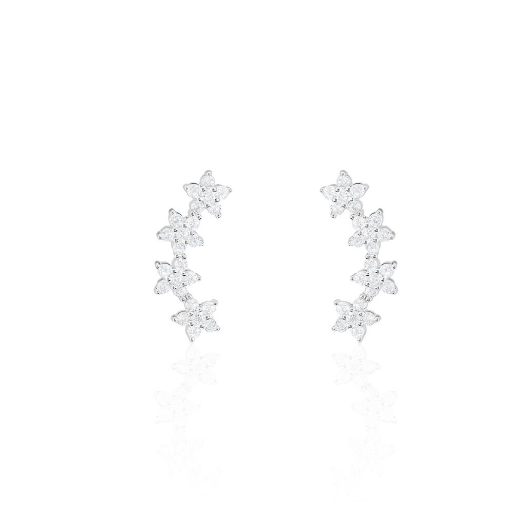 Boucles D'oreilles Grimpantes Sohalia Argent Blanc Oxyde De Zirconium - Boucles d'oreilles fantaisie Femme | Histoire d&rsquo;Or
