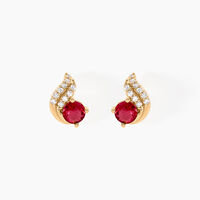 Boucles D'oreilles Puces Tyana Plaqué Or Jaune Oxyde De Zirconium