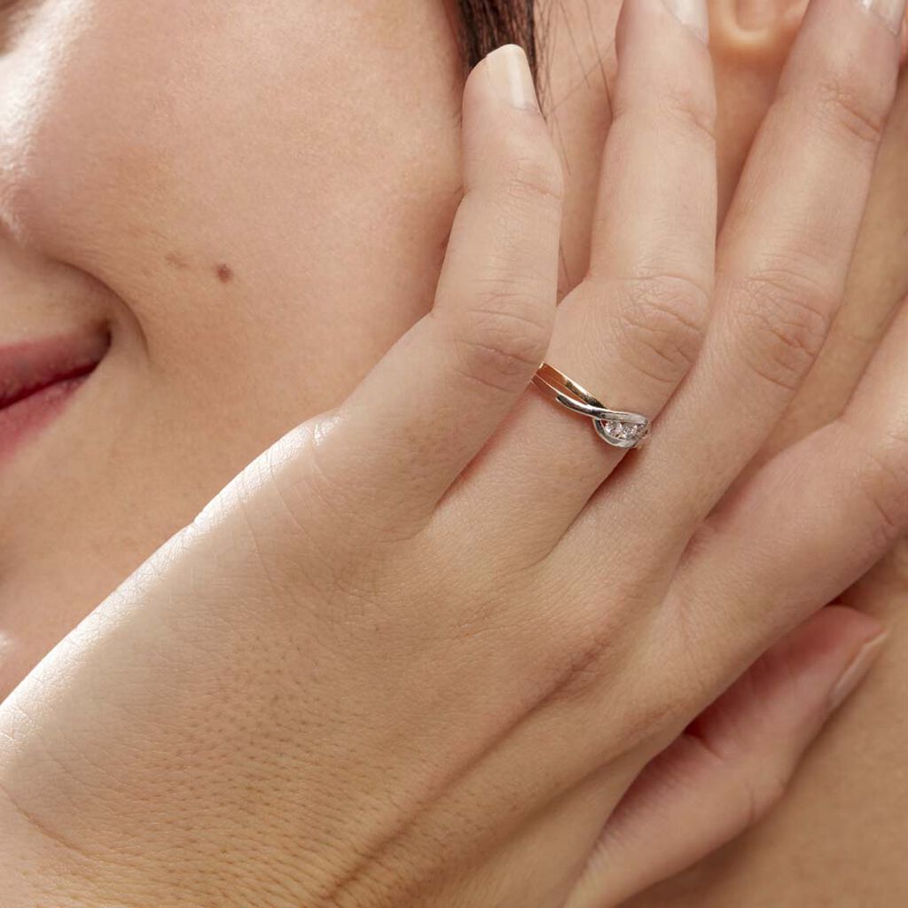 Bague Callie Or Bicolore Diamant - Bagues avec pierre Femme | Histoire d’Or