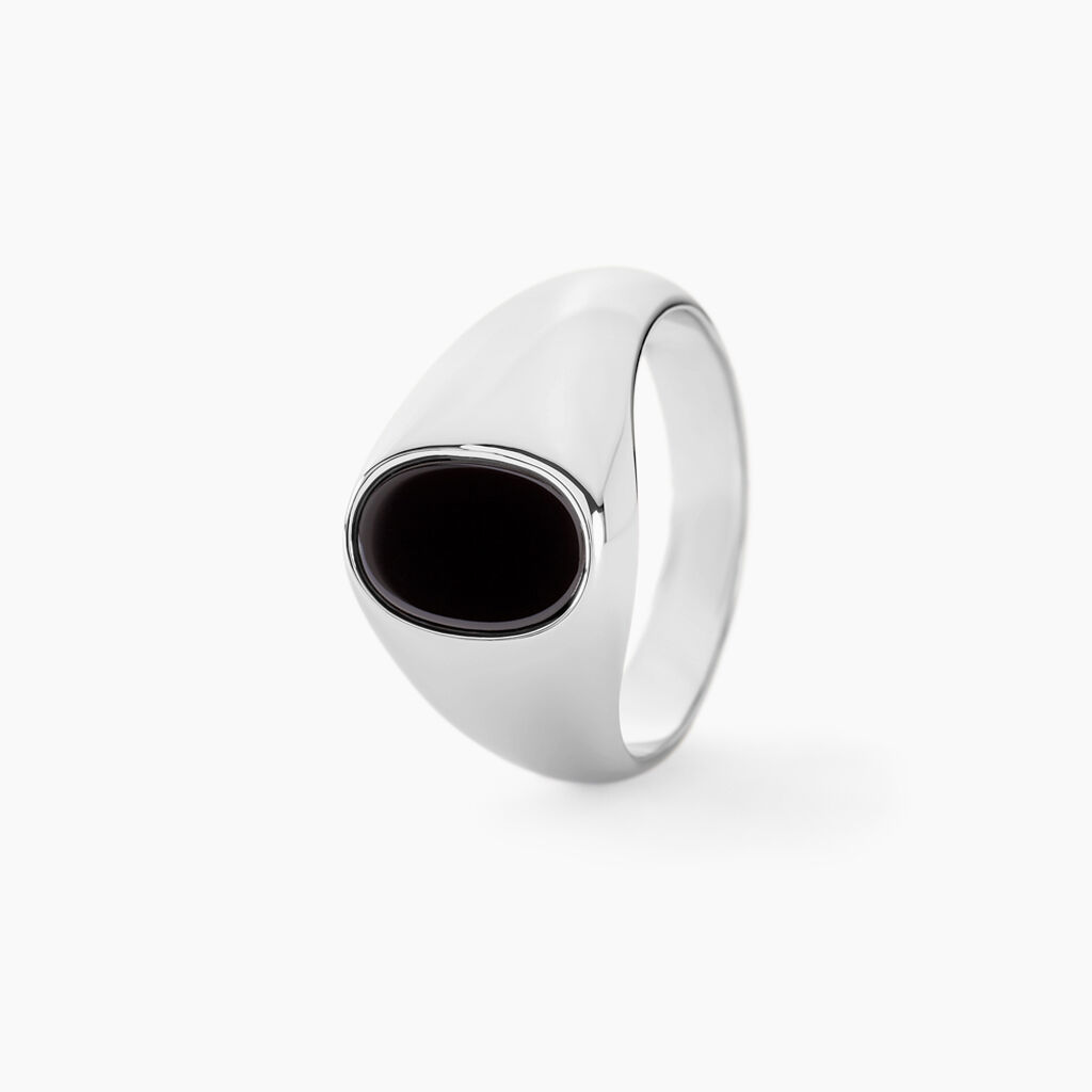 Chevalière Amaurie Argent Blanc Onyx - Chevalières Homme | Histoire d’Or