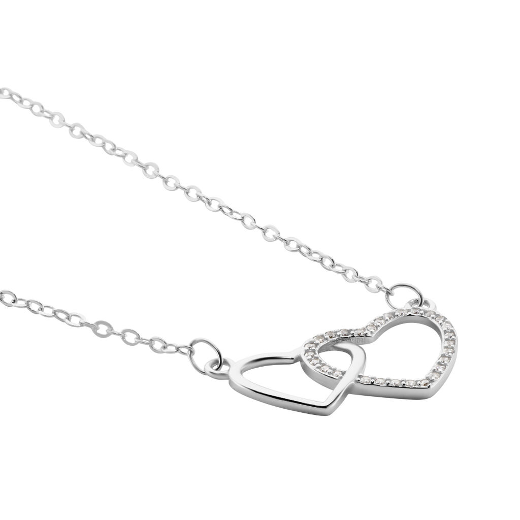 Collier Gasparde Argent Blanc Oxyde De Zirconium - Colliers Coeur Femme | Histoire d’Or