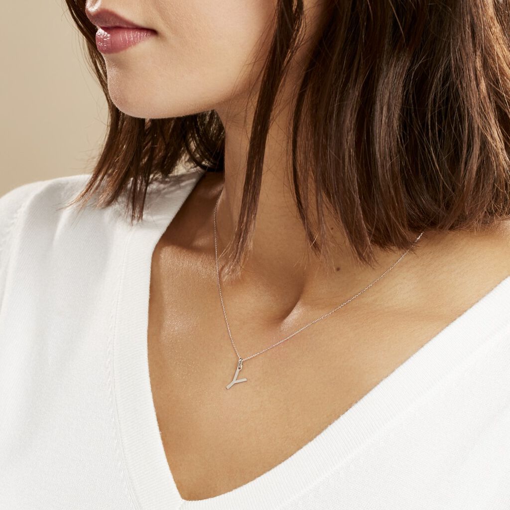 Pendentif Ionia Lettre Or Blanc - Pendentifs Famille | Histoire d’Or