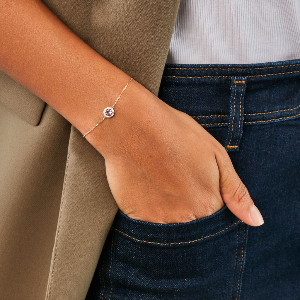 Bracelet Munira Or Jaune Améthyste Oxyde De Zirconium - Bracelets Femme | Histoire d’Or