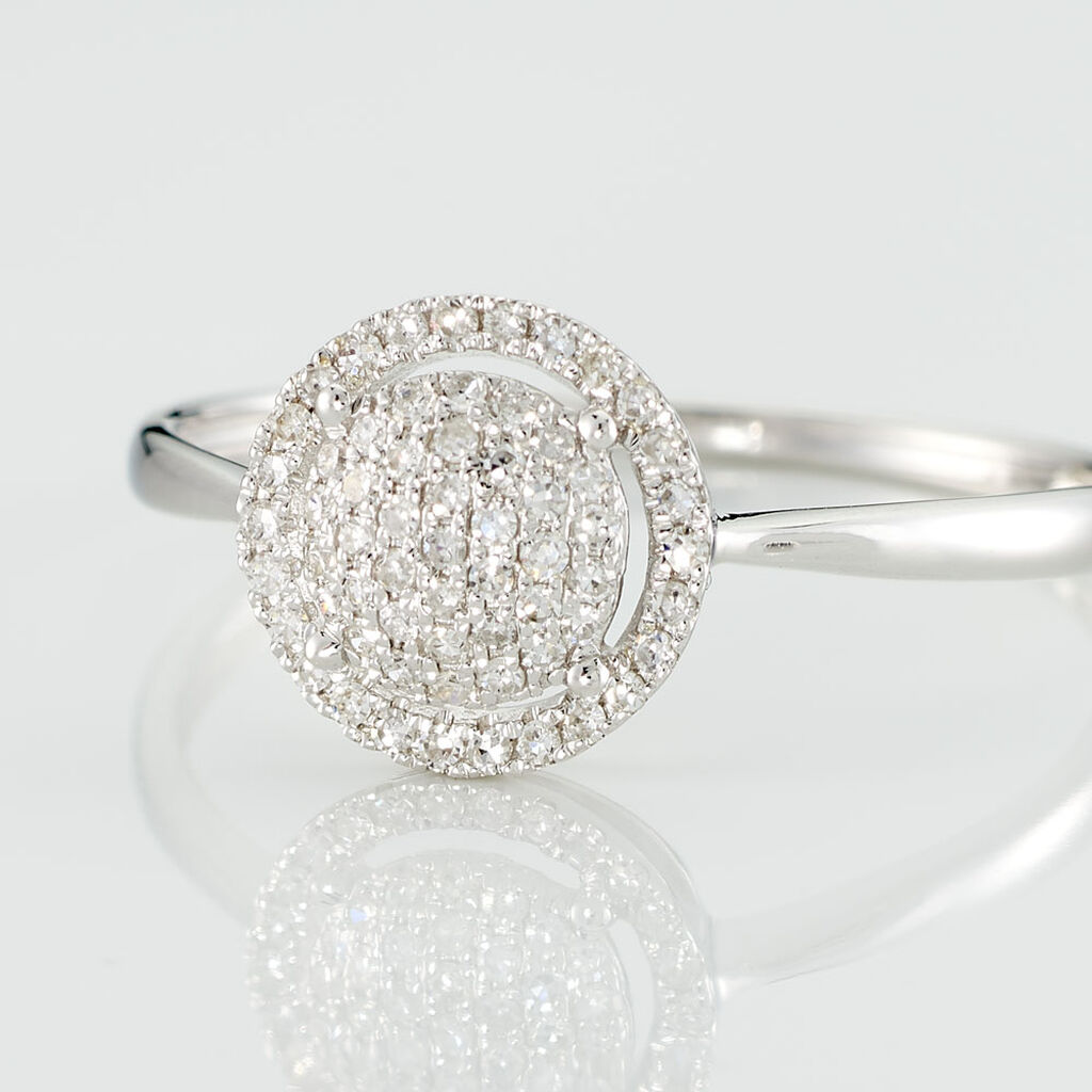 Bague Soleil D'hiver Or Blanc Diamant Divers - Bagues avec pierre Femme | Histoire d’Or