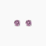 Boucles D'oreilles Puces Carin Or Blanc Oxydes De Zirconium - Clous d'oreilles Femme | Histoire d&rsquo;Or