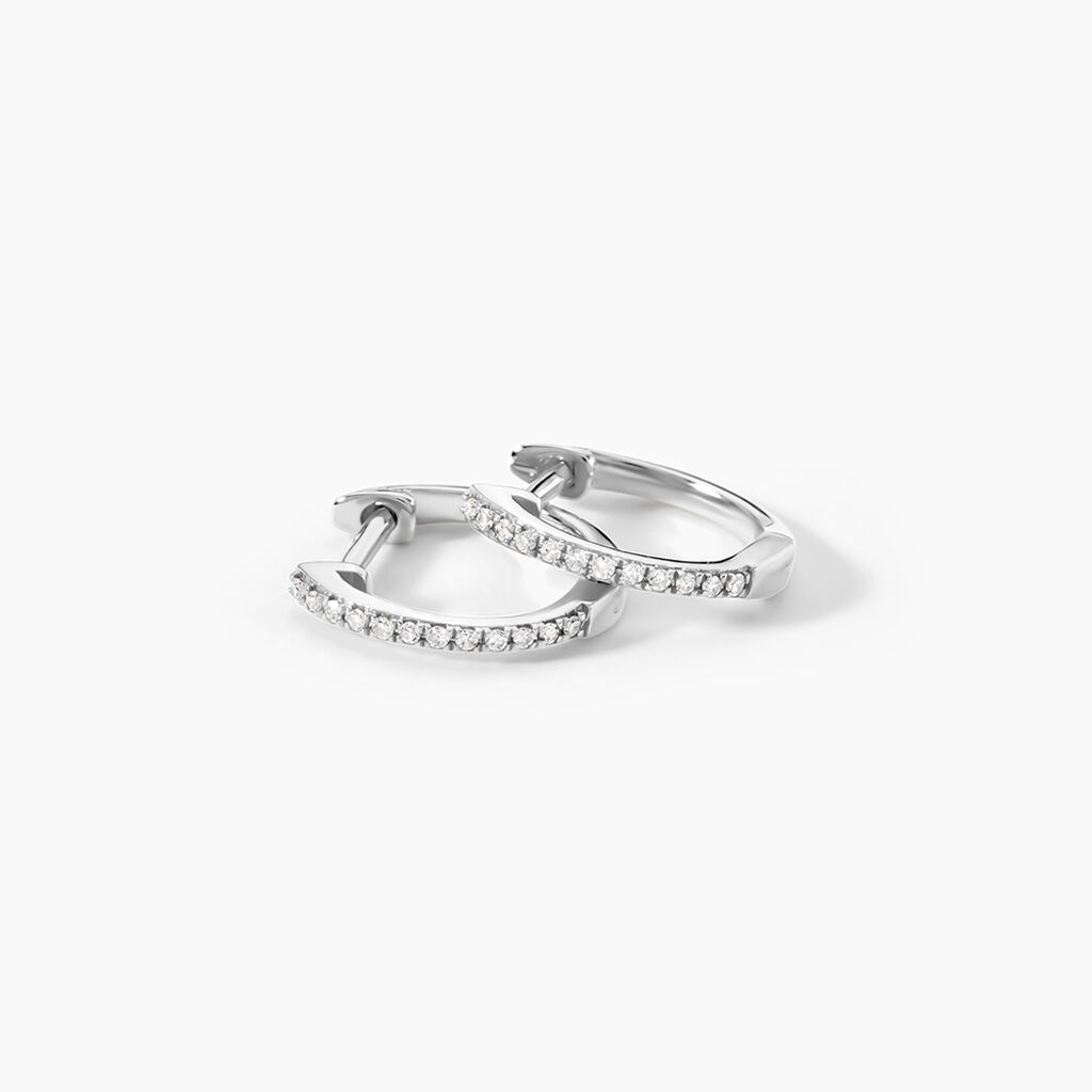 Cr&eacute;oles Aryanna Or Blanc Diamant - Boucles d'oreilles cr&eacute;oles Femme | Histoire d&rsquo;Or