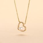 Collier Or Jaune Cagiris Oxydes Et Perle De Culture - Colliers Femme | Histoire d&rsquo;Or