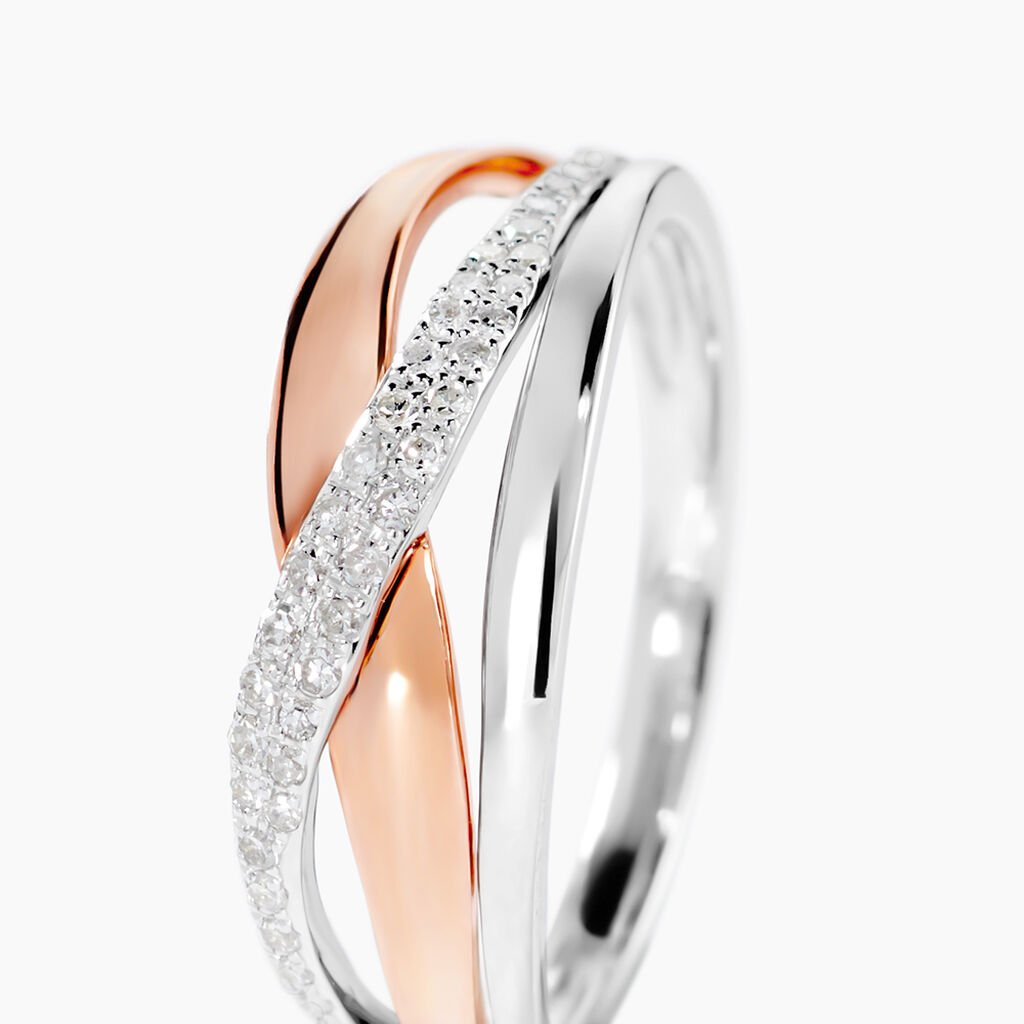 Bague Nene Or Bicolore Diamant - Bagues avec pierre Femme | Histoire d&rsquo;Or