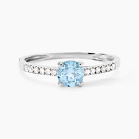 Bague Or Blanc Manon Topaze Oxydes De Zirconium