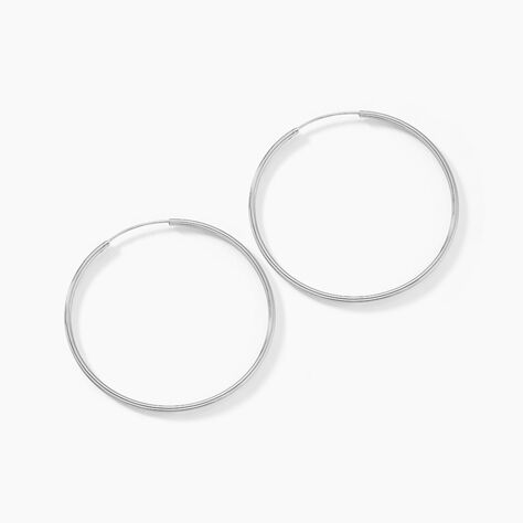 Créoles Argent Blanc Olympia - Boucles d'oreilles créoles Femme | Histoire d’Or