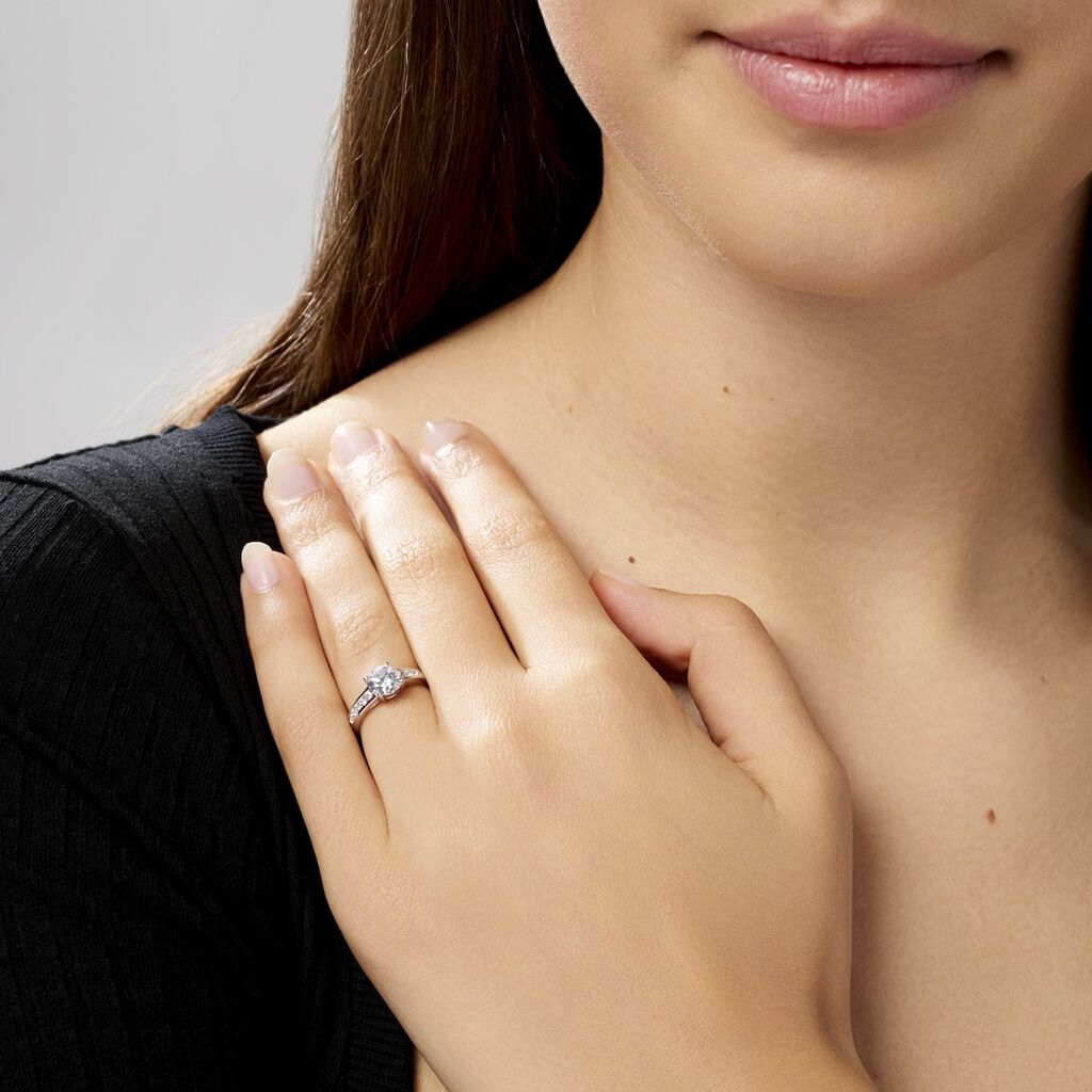 Bague Solitaire Tatjana Or Blanc Oxyde De Zirconium - Bagues solitaires Femme | Histoire d’Or