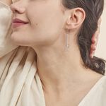 Boucles D'oreilles Pendantes Flat Argent Blanc - Boucles d'oreilles fantaisie Femme | Histoire d&rsquo;Or