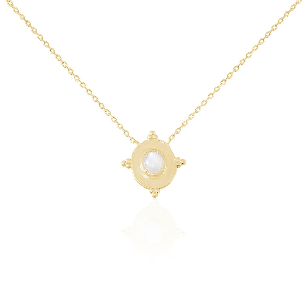 Collier Plaque Or Jaune Oline Pierre De Lune - Colliers Femme | Histoire d’Or