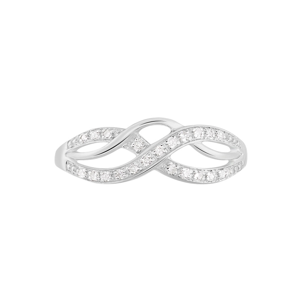 Bague Vaguelette Or Blanc Diamant - Bagues avec pierre Femme | Histoire d’Or