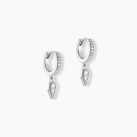 Cr&eacute;oles Ysee Argent Blanc Oxyde De Zirconium - Boucles d'oreilles cr&eacute;oles Femme | Histoire d&rsquo;Or