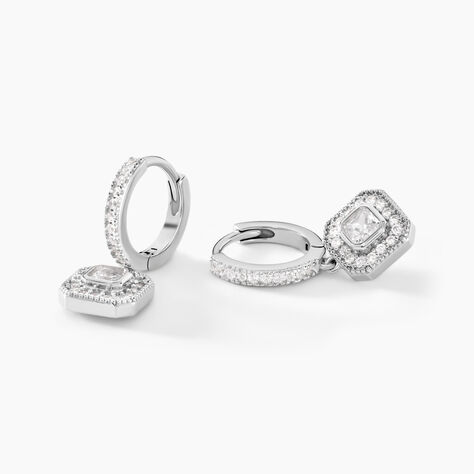 Cr&eacute;oles Ninette Argent Blanc Oxyde De Zirconium - Boucles d'oreilles cr&eacute;oles Femme | Histoire d&rsquo;Or