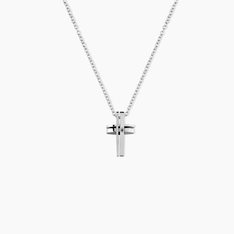 Collier Ruya Acier Blanc Oxyde De Zirconium - Colliers fantaisie Homme | Histoire d’Or