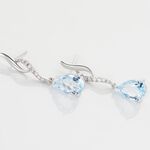 Boucles D'oreilles Pendantes Assaf Or Blanc Topaze Et Oxyde - Boucles d'oreilles pendantes Femme | Histoire d&rsquo;Or