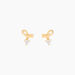 Boucles D'oreilles Puces Alvina Ruban Or Jaune Oxyde De Zirconium