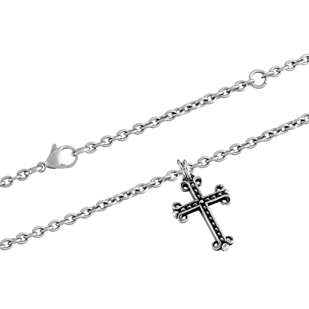 Collier Jodoc Acier Blanc - Colliers fantaisie Homme | Histoire d’Or