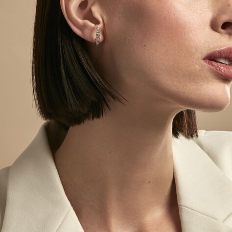 Créoles Liviu Argent Rose Oxyde De Zirconium - Boucles d'oreilles créoles Femme | Histoire d’Or