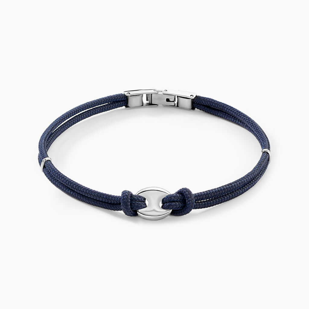 Bracelet Fabrice Acier Blanc - Bracelets cordon Homme | Histoire d’Or