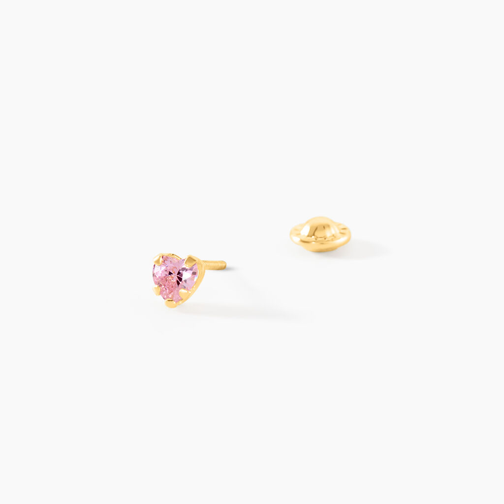 Boucles D'Oreilles Puces Leidi Or Jaune Oxyde De Zirconium - Boucles d'oreilles 18 carats Femme | Histoire d&rsquo;Or