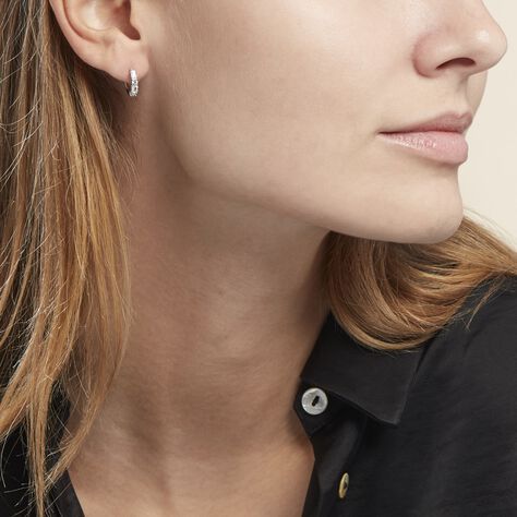Créoles Argent Blanc Derren Oxydes De Zirconium - Boucles d'oreilles créoles Femme | Histoire d’Or