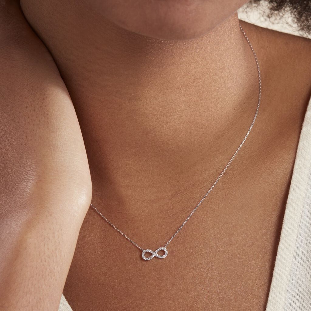 Collier Infini Empierre Or Blanc Diamant - Colliers Femme | Histoire d’Or