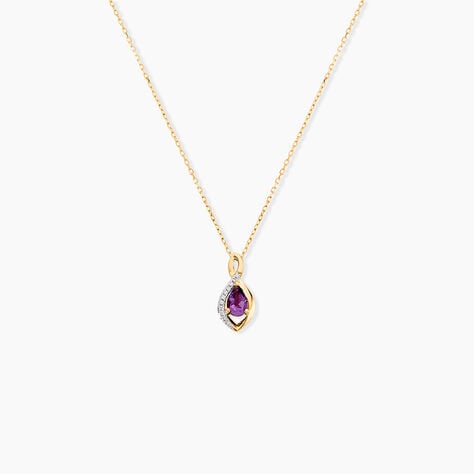 Collier Dalil Or Jaune Amethyste Oxyde - Colliers Femme | Histoire d&rsquo;Or