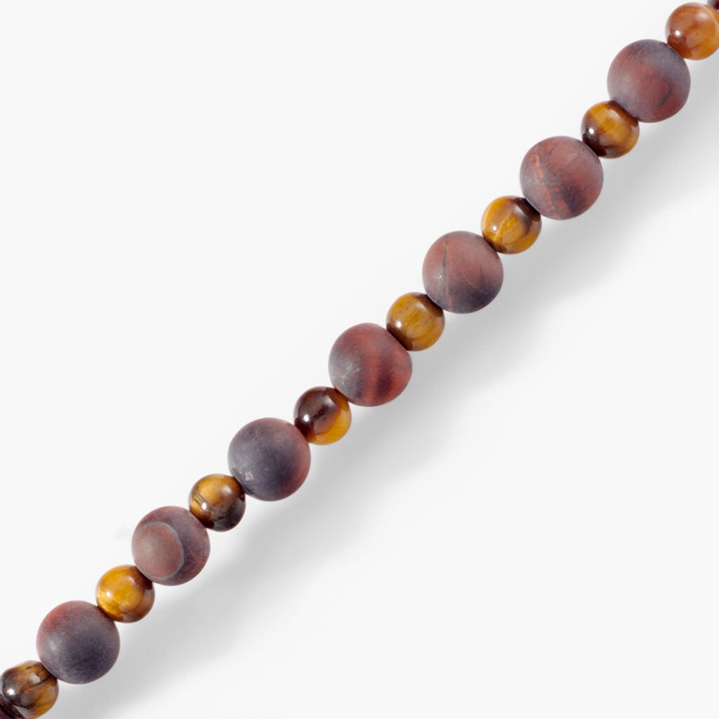 Bracelet Younes Acier Argenté Oeil De Tigre - Nouveautés Homme | Histoire d’Or