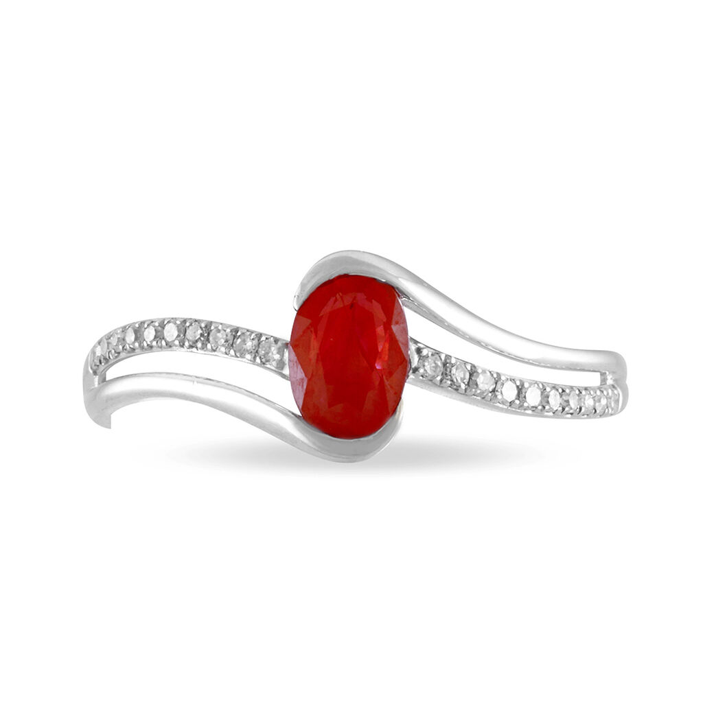 Bague Anja Or Blanc Rubis Et Diamant - Bagues solitaires Femme | Histoire d’Or