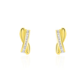 Boucles D'oreilles Puces Grebera Or Jaune Oxyde - Clous d'oreilles Femme | Histoire d’Or