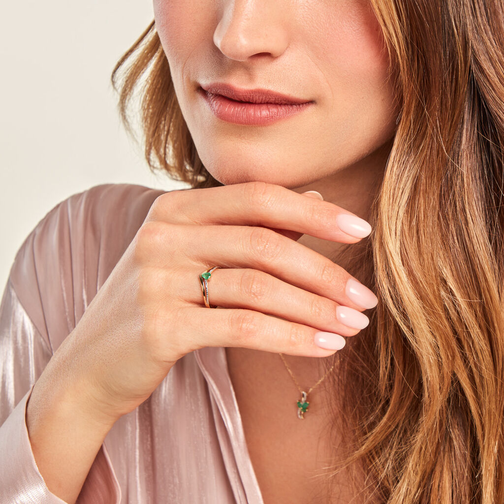 Bague Marjeta Or Jaune Emeraude Diamant - Bagues solitaires Femme | Histoire d’Or