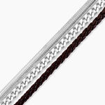 Bracelet Sohan Acier Blanc - Bracelets cordon Homme | Histoire d&rsquo;Or