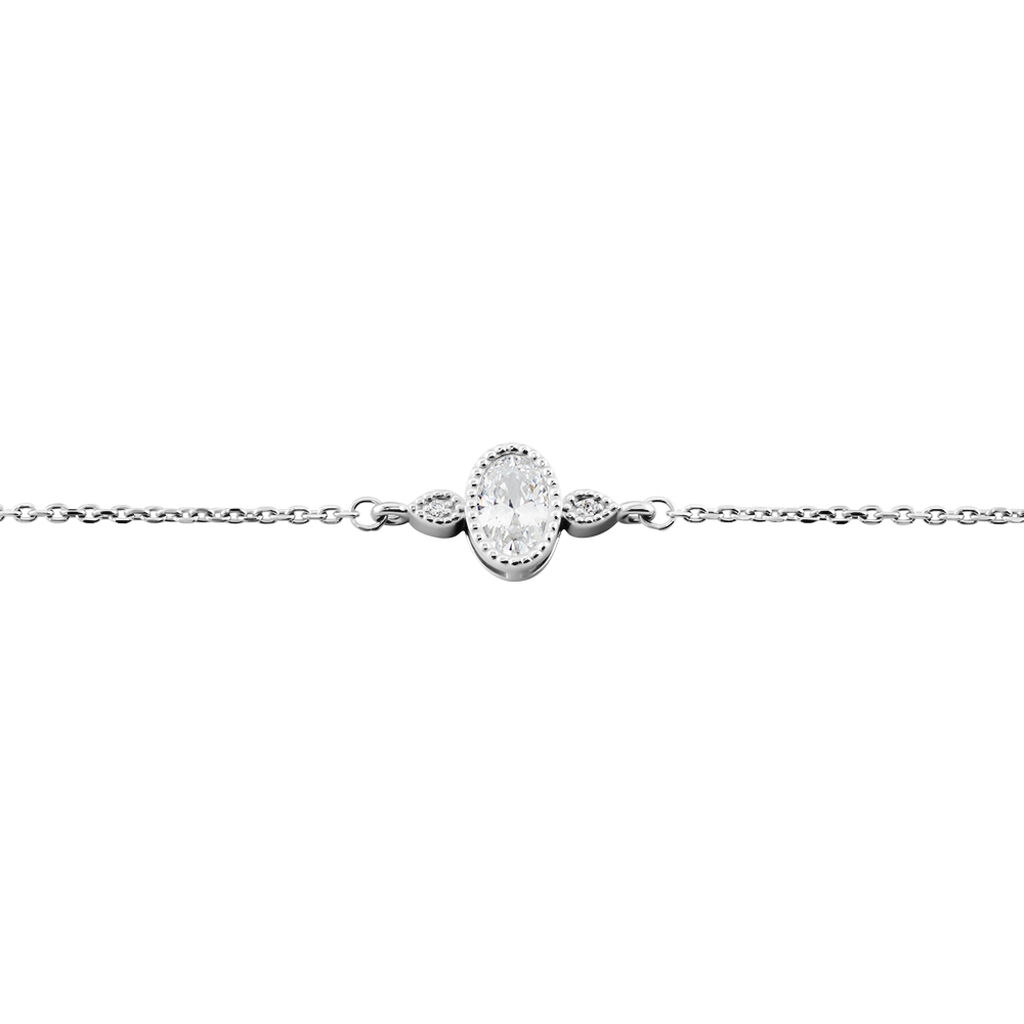 Bracelet Argent Blanc Afonso Oxyde De Zirconium - Bracelets Femme | Histoire d&rsquo;Or