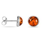 Boucles D'oreilles Puces Argent Blanc Acacia  Ambre - Boucles d'oreilles fantaisie Femme | Histoire d&rsquo;Or