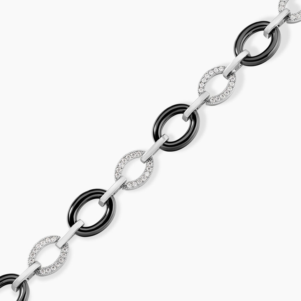 Bracelet Nowell Argent Blanc Oxyde De Zirconium Et C&eacute;ramique - Bracelets Femme | Histoire d&rsquo;Or