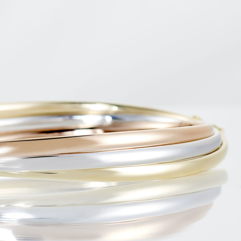 Bracelet Jonc Catalin 3 Fils Flexibles Or Tricolore - Bracelets joncs Femme | Histoire d&rsquo;Or
