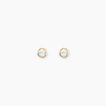 Boucles D'oreilles Puces Edy Serti Clos Or Jaune Topaze - Clous d'oreilles Femme | Histoire d&rsquo;Or