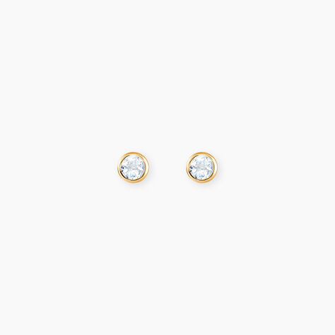 Boucles D'oreilles Puces Edy Serti Clos Or Jaune Topaze - Clous d'oreilles Femme | Histoire d&rsquo;Or