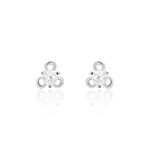 Boucles D'oreilles Puces Charlyne Argent Blanc Oxyde De Zirconium - Boucles d'oreilles fantaisie Femme | Histoire d&rsquo;Or
