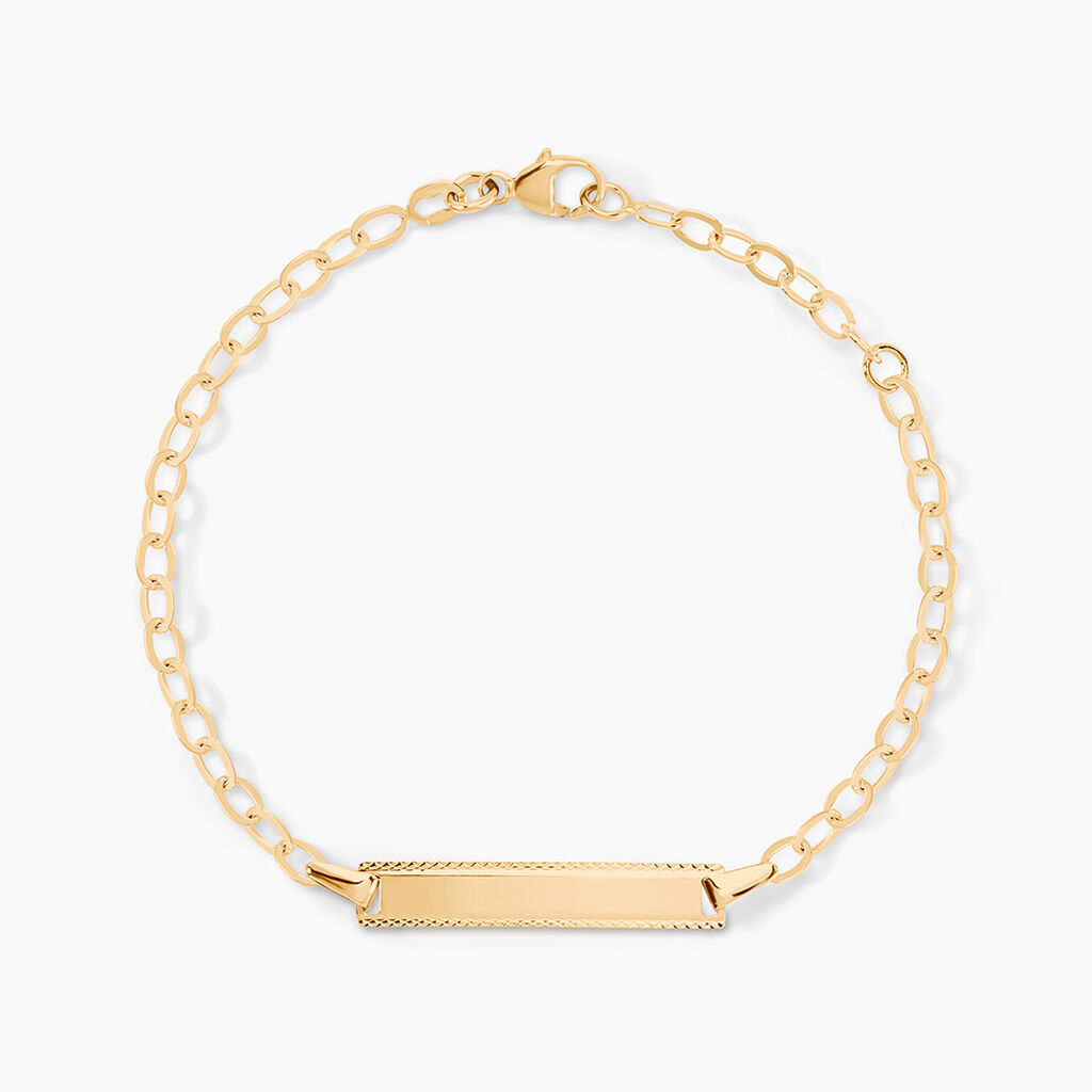 Bracelet Identit&eacute; Gaspardine Maille For&ccedil;at Or Jaune - Bracelets Communion Enfant | Histoire d&rsquo;Or