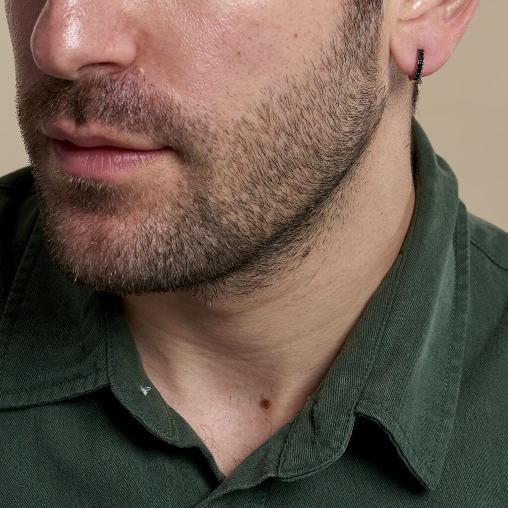 Créole Unitaire Vito Or Blanc Oxyde De Zirconium - Boucles d'oreilles créoles Homme | Histoire d’Or
